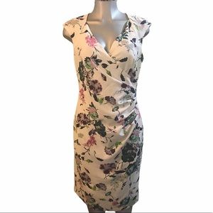 Cottagecore Wrap Dress Ariella White Floral Cap Sleeve V Neck Femenine Fairycore